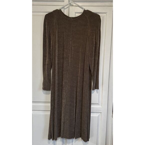 Leo Narducci Vintage Dress Knee Length Gold Sparkle Size 6 Made In USA - Picture 1 of 7